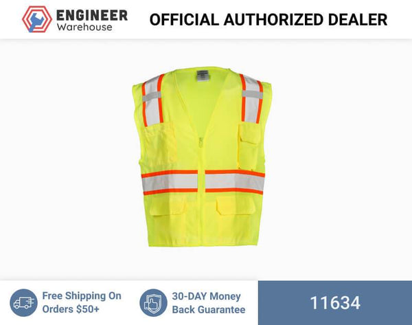 ML Kishigo Class 2 Solid Front w/ Mesh Back Vest 4XLarge (Lime) - 11634