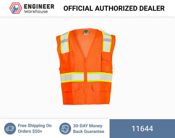 ML Kishigo Class 2 Solid Front w/ Mesh Back Vest 4XLarge (Orange) - 11644