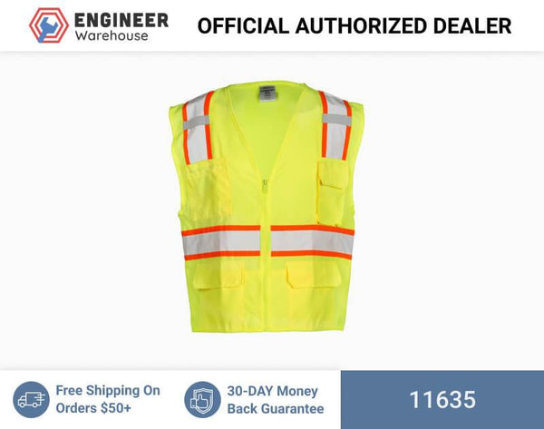 ML Kishigo Class 2 Solid Front w/ Mesh Back Vest 5XLarge (Lime) - 11635