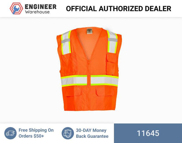 ML Kishigo Class 2 Solid Front w/ Mesh Back Vest 5XLarge (Orange) - 11645