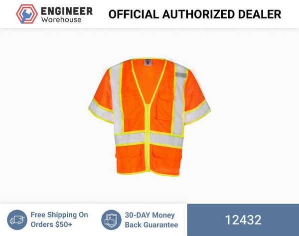 ML Kishigo Class 3 6-Pocket Contrast Mesh Vest 2XLarge (Orange) - 12432