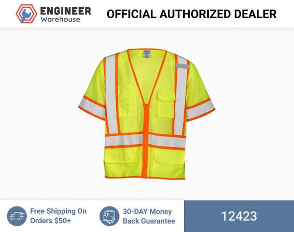 ML Kishigo Class 3 6-Pocket Contrast Mesh Vest 3XLarge (Lime) - 12423