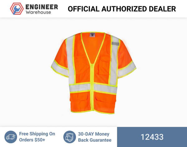 ML Kishigo Class 3 6-Pocket Contrast Mesh Vest 3XLarge (Orange) - 12433