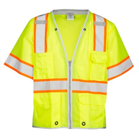 ML Kishigo Class 3 Vests Premium Brilliant Series Heavy Duty Vest - Large - Lime - 1550L