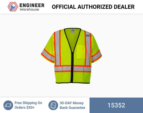 ML Kishigo Class 3 Vests Single Pocket Contrasting Mesh Vest - 2XLarge-3XLarge - Lime - 15652