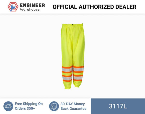 ML Kishigo Class E Pants Mesh Pants - Ultra-Cool Contrast - Large-xLarge - Lime - 3117l