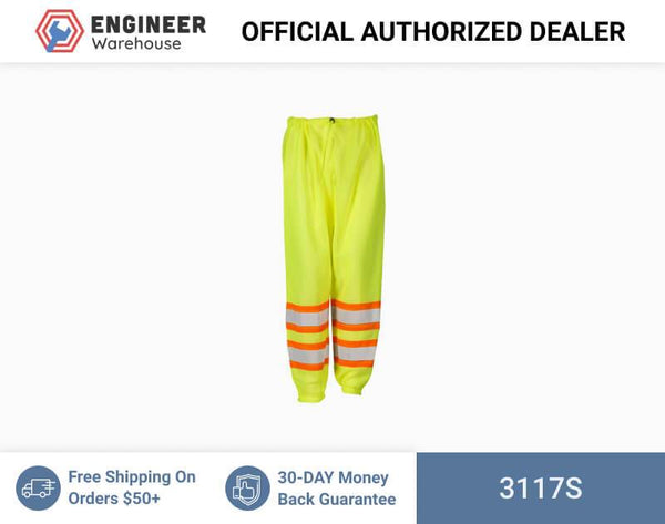 ML Kishigo Class E Pants Mesh Pants - Ultra-Cool Contrast - Small-Medium - Lime - 3117s