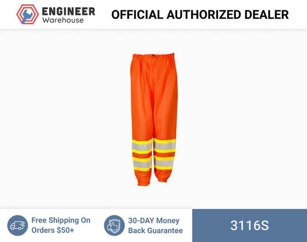 ML Kishigo Class E Pants Mesh Pants - Ultra-Cool Contrast - Small-Medium - Orange - 3116s