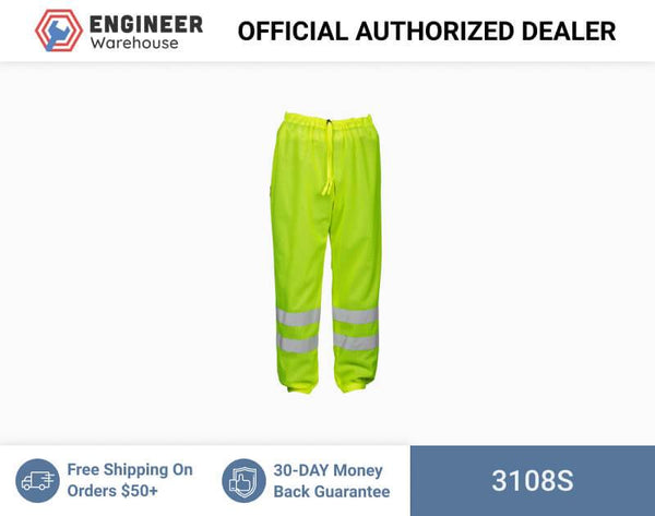 ML Kishigo Class E Pants Mesh Pants - Ultra-Cool - Economy - Small-Medium - Lime - 3108s