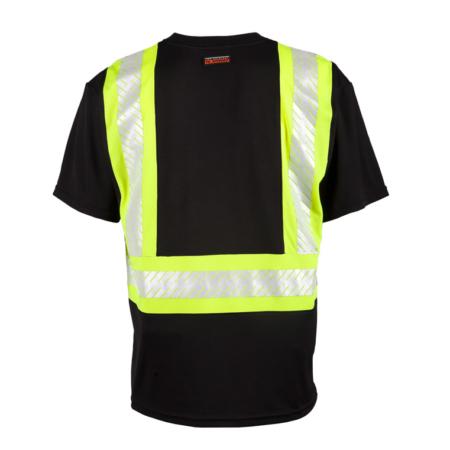 ML Kishigo Enhanced Visibility Vests Enhanced Visibility Contrast T-shirt - Large - Black/ Lime - B200L