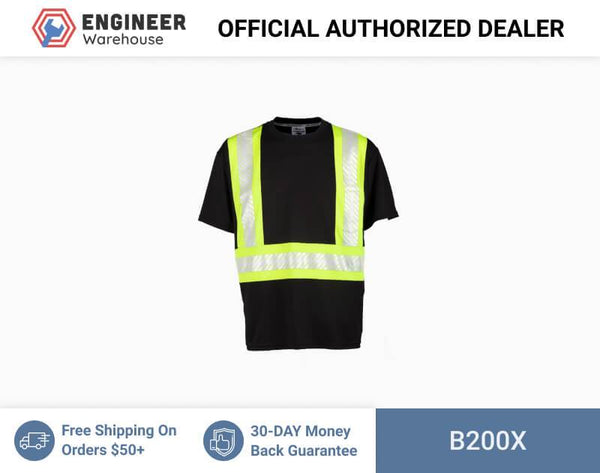 ML Kishigo Enhanced Visibility Vests Enhanced Visibility Contrast T-shirt - XLarge - Black/ Lime - B200X