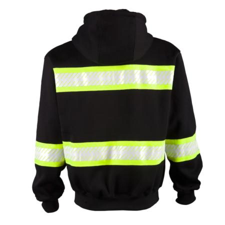 ML Kishigo Enhanced Visibility Vests Enhanced Visibility Heavyweight Hoodie - 4XLarge - Black/ Lime - B3104