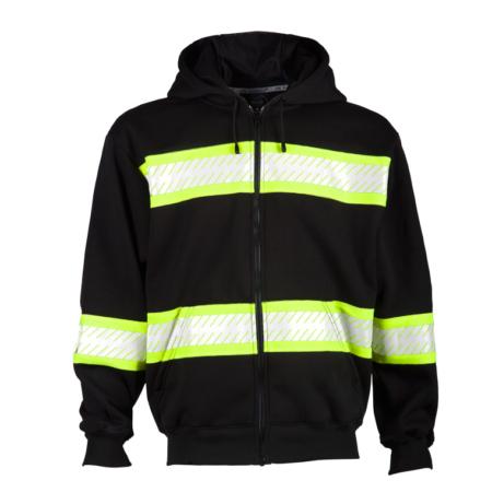 ML Kishigo Enhanced Visibility Vests Enhanced Visibility Heavyweight Hoodie - XLarge - Black/ Lime - B310X