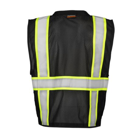 ML Kishigo Enhanced Visibility Vests Enhanced Visibility Multi Pocket Mesh Vest - 2XLarge-3XLarge - Black/ Lime - B1002