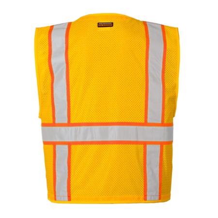 ML Kishigo Enhanced Visibility Vests Enhanced Visibility Multi Pocket Mesh Vest - 4XLarge-5XLarge - Yellow/ Orange - B1064