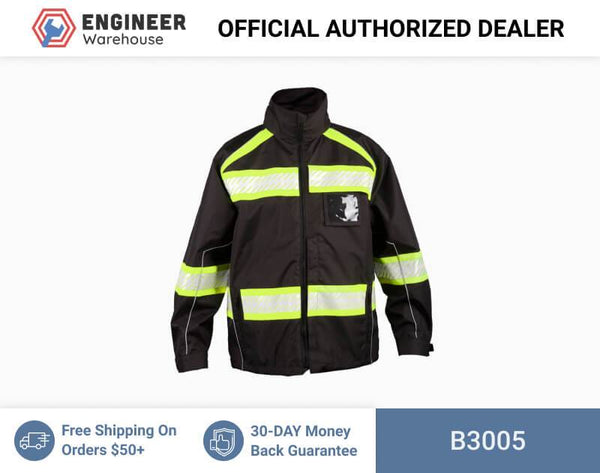 ML Kishigo Enhanced Visibility Premium Jacket 5XLarge (Black/Lime) - B3005