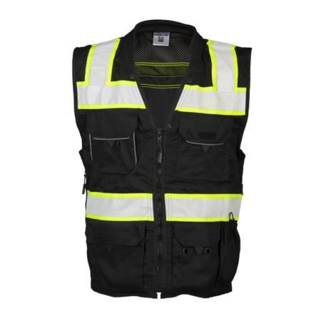 ML Kishigo Enhanced Visibility Vests Enhanced Visibility Professional Utility Vest - 2XLarge - Black/ Lime - B5002