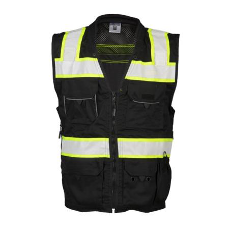 ML Kishigo Enhanced Visibility Vests Enhanced Visibility Professional Utility Vest - 3XLarge - Black/ Lime - B5003