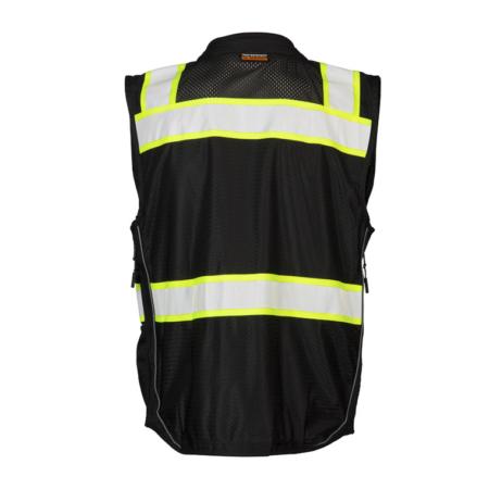 ML Kishigo Enhanced Visibility Vests Enhanced Visibility Professional Utility Vest - XLarge - Black/ Lime - B500X