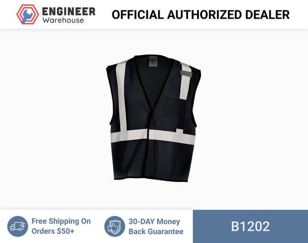 ML Kishigo Enhanced Visibility Vests Enhanced Visibility Single Pocket Mesh Vest - Economy - 2XLarge-3XLarge - Black - B1202