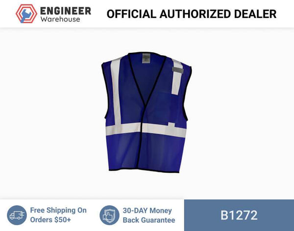 ML Kishigo Enhanced Visibility Vests Enhanced Visibility Single Pocket Mesh Vest - Economy - 2XLarge-3XLarge - Navy Blue - B1272