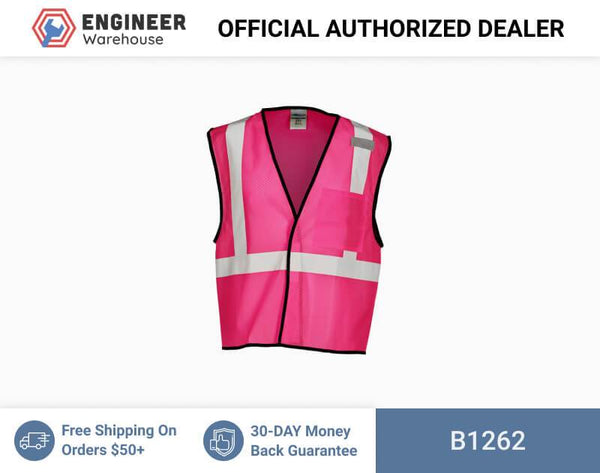 ML Kishigo Enhanced Visibility Vests Enhanced Visibility Single Pocket Mesh Vest - Economy - 2XLarge-3XLarge - Pink - B1262