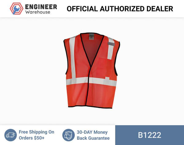 ML Kishigo Enhanced Visibility Vests Enhanced Visibility Single Pocket Mesh Vest - Economy - 2XLarge-3XLarge - Red - B1222