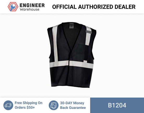 ML Kishigo Enhanced Visibility Vests Enhanced Visibility Single Pocket Mesh Vest - Economy - 4XLarge-5XLarge - Black - B1204
