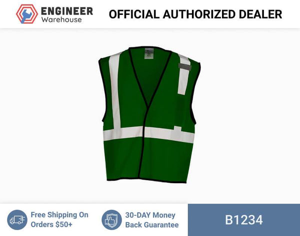 ML Kishigo Enhanced Visibility Vests Enhanced Visibility Single Pocket Mesh Vest - Economy - 4XLarge-5XLarge - Green - B1234