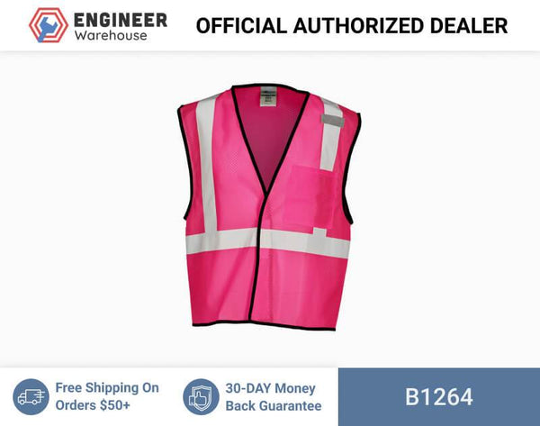 ML Kishigo Enhanced Visibility Vests Enhanced Visibility Single Pocket Mesh Vest - Economy - 4XLarge-5XLarge - Pink - B1264