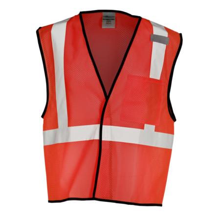 ML Kishigo Enhanced Visibility Vests Enhanced Visibility Single Pocket Mesh Vest - Economy - 4XLarge-5XLarge - Red - B1224