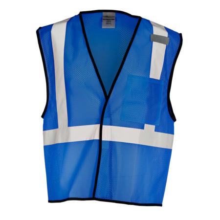 ML Kishigo Enhanced Visibility Vests Enhanced Visibility Single Pocket Mesh Vest - Economy - 4XLarge-5XLarge - Royal Blue - B1214