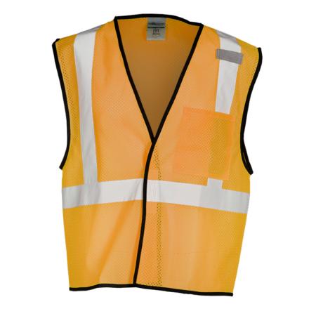 ML Kishigo Enhanced Visibility Vests Enhanced Visibility Single Pocket Mesh Vest - Economy - 4XLarge-5XLarge - Yellow - B1254