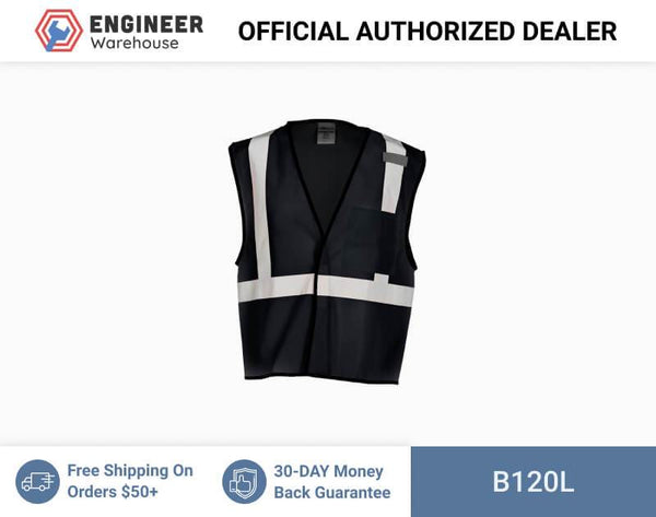 ML Kishigo Enhanced Visibility Vests Enhanced Visibility Single Pocket Mesh Vest - Economy - Large-XLarge - Black - B120L