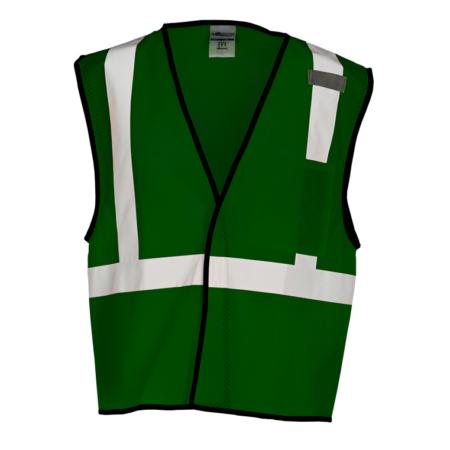 ML Kishigo Enhanced Visibility Vests Enhanced Visibility Single Pocket Mesh Vest - Economy - Large-XLarge - Green - B123L