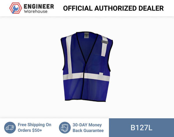 ML Kishigo Enhanced Visibility Vests Enhanced Visibility Single Pocket Mesh Vest - Economy - Large-XLarge - Navy Blue - B127L