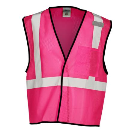 ML Kishigo Enhanced Visibility Vests Enhanced Visibility Single Pocket Mesh Vest - Economy - Large-XLarge - Pink - B126L