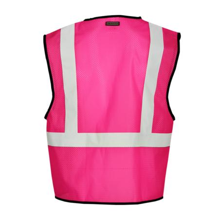 ML Kishigo Enhanced Visibility Vests Enhanced Visibility Single Pocket Mesh Vest - Economy - Large-XLarge - Pink - B126L