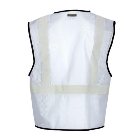 ML Kishigo Enhanced Visibility Vests Enhanced Visibility Single Pocket Mesh Vest - Economy - Large-XLarge - White - B124L