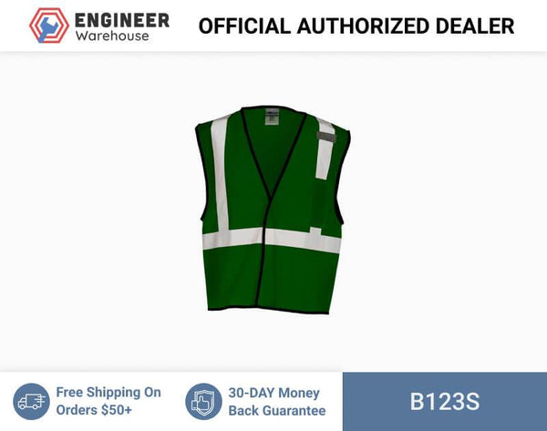 ML Kishigo Enhanced Visibility Vests Enhanced Visibility Single Pocket Mesh Vest - Economy - Small-Medium - Green - B123S