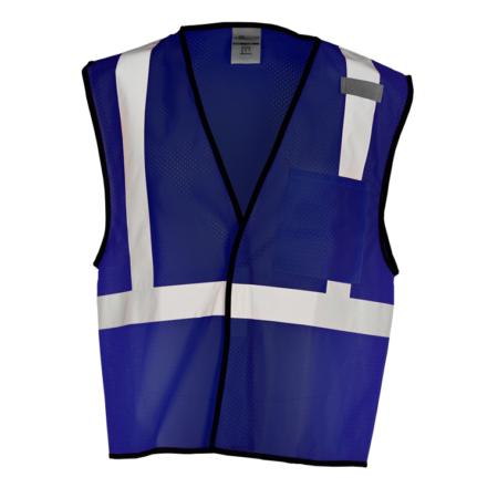 ML Kishigo Enhanced Visibility Vests Enhanced Visibility Single Pocket Mesh Vest - Economy - Small-Medium - Navy Blue - B127S
