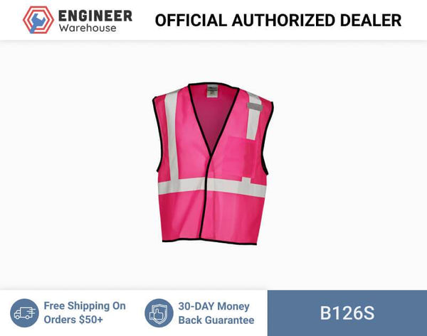 ML Kishigo Enhanced Visibility Vests Enhanced Visibility Single Pocket Mesh Vest - Economy - Small-Medium - Pink - B126S