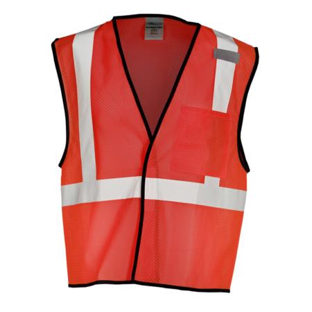 ML Kishigo Enhanced Visibility Vests Enhanced Visibility Single Pocket Mesh Vest - Economy - Small-Medium - Red - B122S