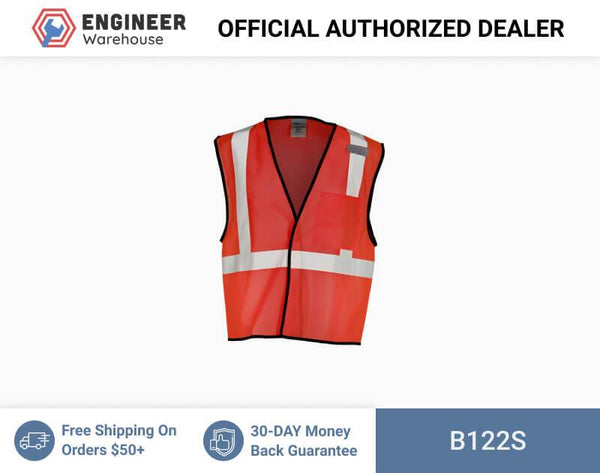 ML Kishigo Enhanced Visibility Vests Enhanced Visibility Single Pocket Mesh Vest - Economy - Small-Medium - Red - B122S