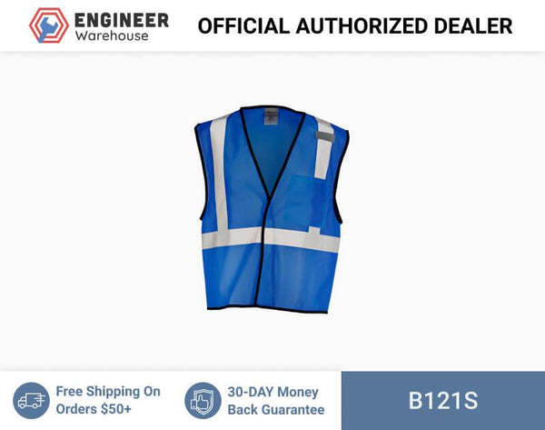 ML Kishigo Enhanced Visibility Vests Enhanced Visibility Single Pocket Mesh Vest - Economy - Small-Medium - Royal Blue - B121S