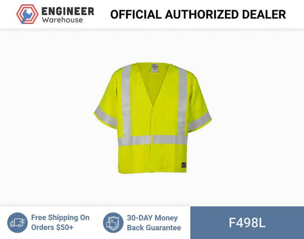 ML Kishigo Flame Resistant FR Class 3 Economy Vest - Large - Lime - F498L