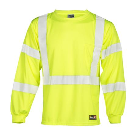 ML Kishigo Flame Resistant FR Long Sleeve T-Shirt - Economy - 2XLarge - Lime - F4622