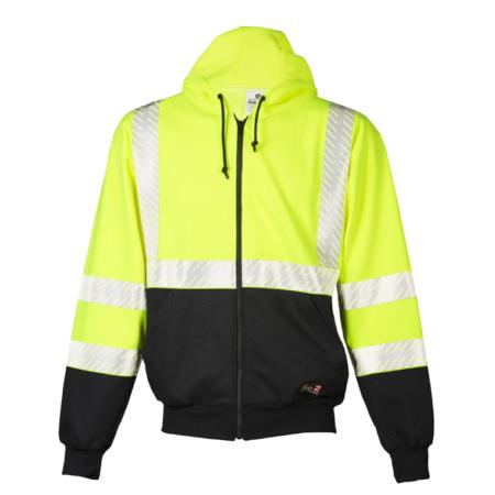 ML Kishigo Flame Resistant Premium Black Series FR Hoodie - Large - Lime - F407L