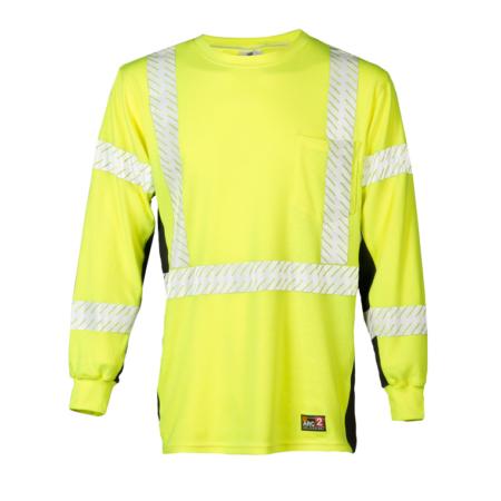 ML Kishigo Flame Resistant Premium Black Series FR Long Sleeve T-Shirt - 4XLarge - Lime - F4064