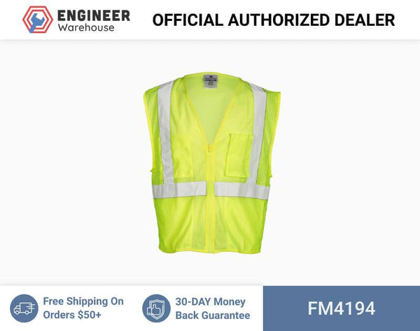 ML Kishigo Flame Resistant Self Extinguishing Mesh Vest - 4XLarge - Lime - FM4194